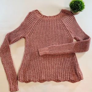 American Eagle Crew Neck‎ Sweater Heavy Open Knit